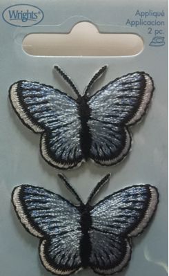 Applikation sommerfugl blå.