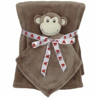 41194 baby tæppe med nusseklud abe brun Hobbysy