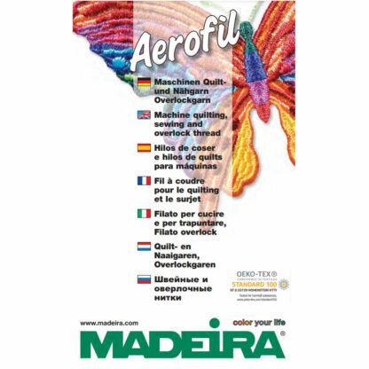 Farvekort sytråd Aerofil polyester core spundet fra Madeira
