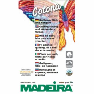 Farvekort tråd maskinbroderi bomuld Cotona fra Madeira