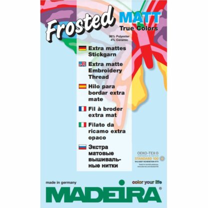 Farvekort tråd maskinbroderi polyester Frosted Matt fra Madeira